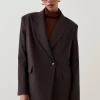 Cheap ๐ Karen Millen Wool Blend Asymetric Wrap Tailored Jacket ๐งจ 2 Cheap ๐ Karen Millen Wool Blend Asymetric Wrap Tailored Jacket ๐งจ -Karen Millen Outlet store bkk04483 chocolate xl