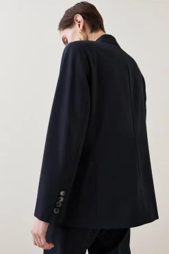 Budget ❤️ Karen Millen Wool Blend Double Breasted Tailored Jacket 😀 10 Budget ❤️ Karen Millen Wool Blend Double Breasted Tailored Jacket 😀 -Karen Millen Outlet store bkk04484 black xl 2