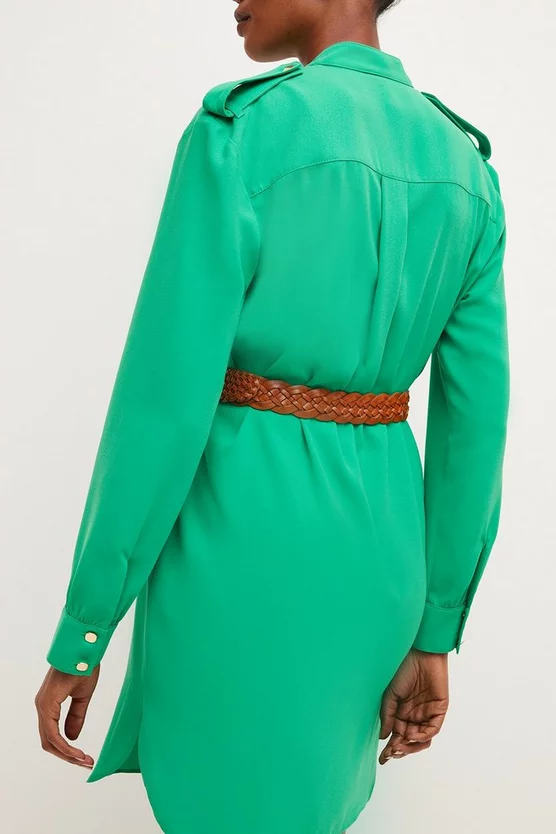 Best deal ๐ Karen Millen Crepe Belted ๐ Shirt Mini ๐ Dress ๐ 5 Best deal ๐ Karen Millen Crepe Belted ๐ Shirt Mini ๐ Dress ๐ - Image 3