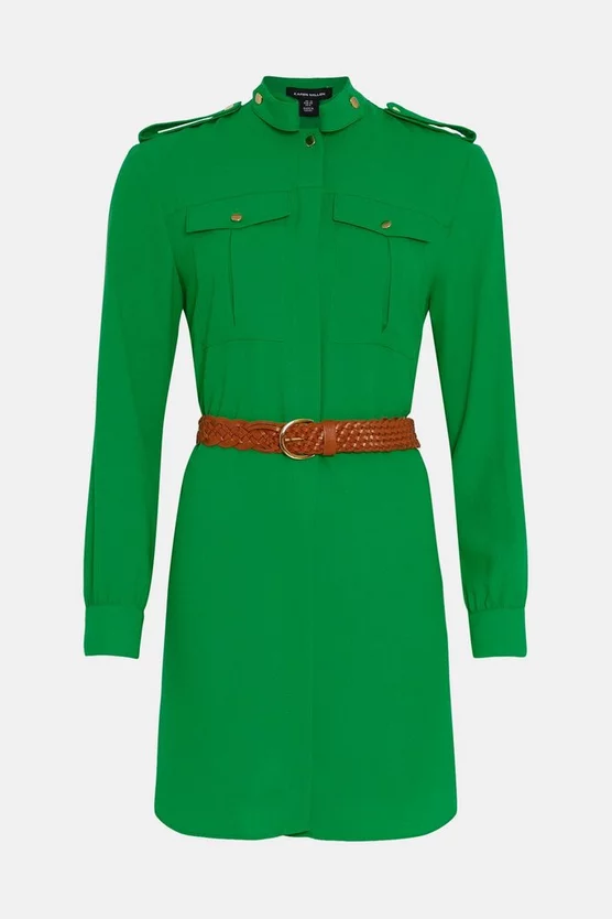 Best deal ๐ Karen Millen Crepe Belted ๐ Shirt Mini ๐ Dress ๐ 6 Best deal ๐ Karen Millen Crepe Belted ๐ Shirt Mini ๐ Dress ๐ - Image 4