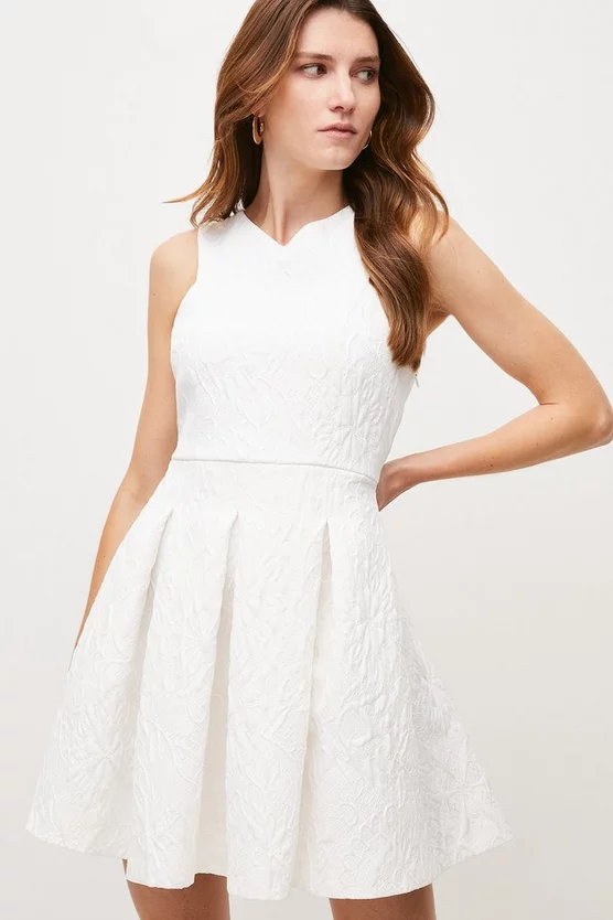 Buy ๐ Karen Millen Jacquard Cross Front Mini ๐ Dress - ivory ๐คฉ 4 Buy ๐ Karen Millen Jacquard Cross Front Mini ๐ Dress - ivory ๐คฉ - Image 2