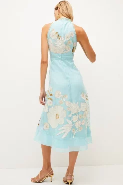Best Sale 👏 Karen Millen Applique Organdie Buttoned Halter Neck Maxi - mint 💯 9 Best Sale 👏 Karen Millen Applique Organdie Buttoned Halter Neck Maxi - mint 💯 -Karen Millen Outlet store bkk04584 mint xl 2