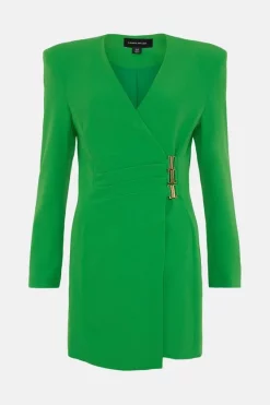 Best reviews of 😍 Karen Millen Strong Shoulder Wrap Mini 👗 Dress ⌛ -Karen Millen Outlet store bkk04657 green xl 3