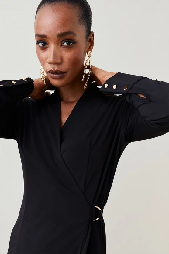 Promo ๐ Karen Millen Slinky Buckle Detail Wrap Jersey Mini ๐ Dress ๐ 5 Promo ๐ Karen Millen Slinky Buckle Detail Wrap Jersey Mini ๐ Dress ๐ - Image 3