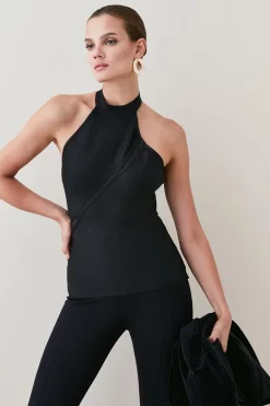 Deals 👍 Karen Millen Sparkle Bandage Knit Cut Out Halter Top - black ⭐ 8 Deals 👍 Karen Millen Sparkle Bandage Knit Cut Out Halter Top - black ⭐ -Karen Millen Outlet store bkk04782 black xl 1