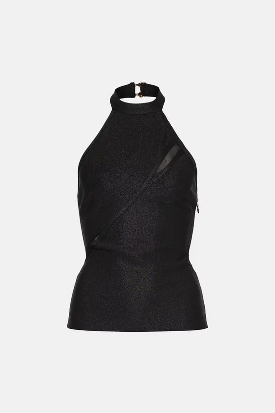 Deals 👍 Karen Millen Sparkle Bandage Knit Cut Out Halter Top - black ⭐ 6 Deals 👍 Karen Millen Sparkle Bandage Knit Cut Out Halter Top - black ⭐ - Image 4
