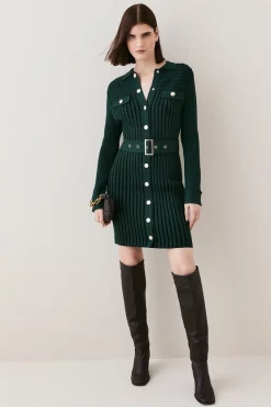 Best deal 🤩 Karen Millen Belted Utility Rib Knitted Mini 👗 Dress ⭐ 10 Best deal 🤩 Karen Millen Belted Utility Rib Knitted Mini 👗 Dress ⭐ -Karen Millen Outlet store bkk04813 forest xl 2