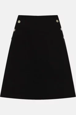 Wholesale ✔️ Karen Millen Essential Techno Woven 👗 Skirt 😉 -Karen Millen Outlet store bkk04928 black xl 3