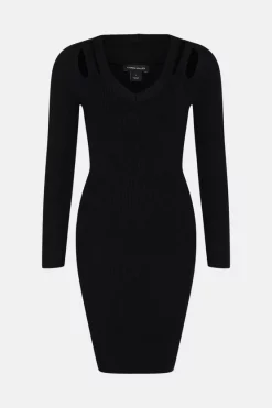Wholesale ๐ Karen Millen Cut Out V Neck Rib Knit Pencil Mini ๐ Dress โ๏ธ 13 Wholesale ๐ Karen Millen Cut Out V Neck Rib Knit Pencil Mini ๐ Dress โ๏ธ -Karen Millen Outlet store bkk04957 black xl 3