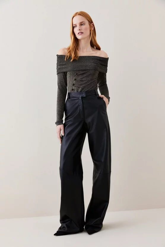 Cheapest 🥰 Karen Millen Sparkle Slinky Knit Drape Bardot Top - gold 🛒 3 Cheapest 🥰 Karen Millen Sparkle Slinky Knit Drape Bardot Top - gold 🛒