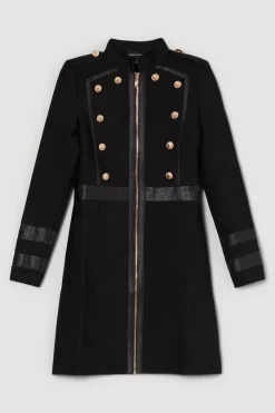 Outlet 🤩 Karen Millen Bandage Knit And Croc Pu Military Trim 👗 Dress 🔔 12 Outlet 🤩 Karen Millen Bandage Knit And Croc Pu Military Trim 👗 Dress 🔔 -Karen Millen Outlet store bkk05019 black xl 3