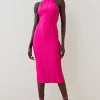 Flash Sale โ Karen Millen Bandage Knit Halter Neck Figure Form ๐ Dress โญ 2 Flash Sale โ Karen Millen Bandage Knit Halter Neck Figure Form ๐ Dress โญ -Karen Millen Outlet store bkk05024 fuchsia xl