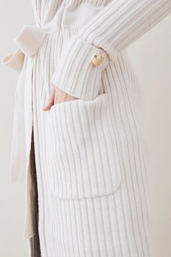 Cheapest ❤️ Karen Millen Shawl Neck Belted Rib Cardigan 🎁 4 Cheapest ❤️ Karen Millen Shawl Neck Belted Rib Cardigan 🎁 - Image 2