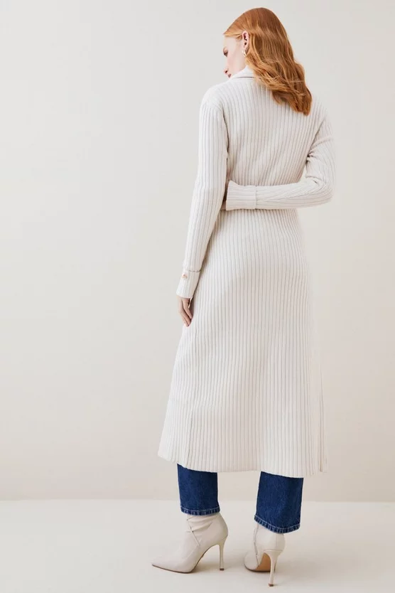 Cheapest ❤️ Karen Millen Shawl Neck Belted Rib Cardigan 🎁 5 Cheapest ❤️ Karen Millen Shawl Neck Belted Rib Cardigan 🎁 - Image 3