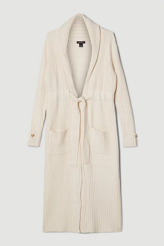 Cheapest ❤️ Karen Millen Shawl Neck Belted Rib Cardigan 🎁 6 Cheapest ❤️ Karen Millen Shawl Neck Belted Rib Cardigan 🎁 - Image 4