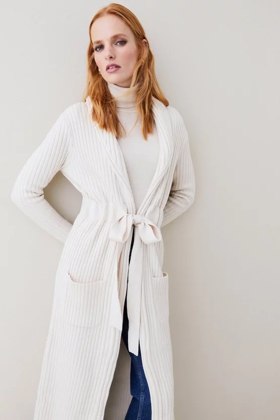 Cheapest ❤️ Karen Millen Shawl Neck Belted Rib Cardigan 🎁 7 Cheapest ❤️ Karen Millen Shawl Neck Belted Rib Cardigan 🎁 - Image 5