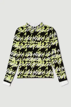Top 10 🔥 Karen Millen Woven Collar & Cuff Jacquard Knit Jumper ❤️ -Karen Millen Outlet store bkk05052 lime xl 3