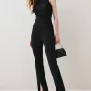 Cheap 🔥 Karen Millen Compact Stretch High Rise Split Hem Trouser ❤️ -Karen Millen Outlet store bkk05088 black xl