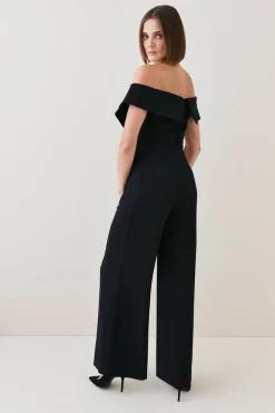 Best Sale 🎁 Karen Millen Tailored Bardot Wide Leg Jumpsuit 🔥 -Karen Millen Outlet store bkk05094 black xl 2
