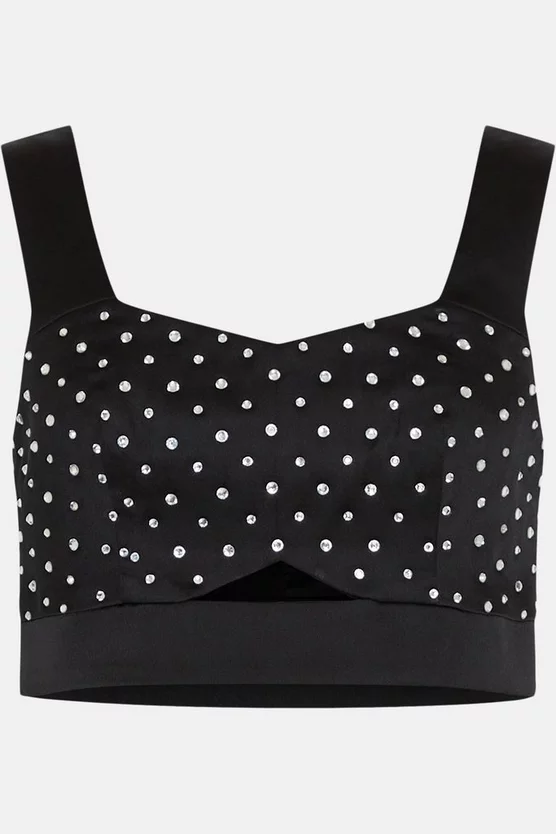 Best Pirce ๐ Karen Millen Satin Diamante Studded Bralet ๐ฅฐ 6 Best Pirce ๐ Karen Millen Satin Diamante Studded Bralet ๐ฅฐ - Image 4