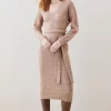 Buy 😀 Karen Millen Premium Mohair Wool Blend Knitted Midi Knit 👗 Dress - oatmeal 🌟 -Karen Millen Outlet store bkk05222 oatmeal xl