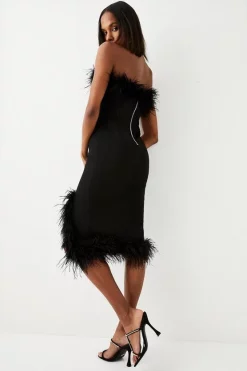 Hot Sale 🤩 Karen Millen Feather & Ponte Bandeau Midi 👗 Dress 😀 11 Hot Sale 🤩 Karen Millen Feather & Ponte Bandeau Midi 👗 Dress 😀 -Karen Millen Outlet store bkk05232 black xl 2