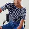 Best reviews of 🛒 Karen Millen Striped Cotton Slash Neck Top ❤️ -Karen Millen Outlet store bkk05235 navy xl