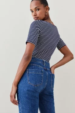Best reviews of 🛒 Karen Millen Striped Cotton Slash Neck Top ❤️ 11 Best reviews of 🛒 Karen Millen Striped Cotton Slash Neck Top ❤️ -Karen Millen Outlet store bkk05235 navy xl 2