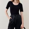 Flash Sale 😉 Karen Millen Cotton Scoop Neck Short Sleeve T-Shirt 🥰