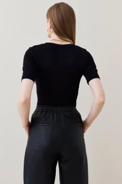 Flash Sale ๐ Karen Millen Cotton Scoop Neck Short Sleeve T-Shirt ๐ฅฐ 11 Flash Sale ๐ Karen Millen Cotton Scoop Neck Short Sleeve T-Shirt ๐ฅฐ -Karen Millen Outlet store bkk05237 black xl 2