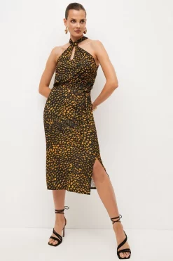 Brand new ๐ Karen Millen Animal Print Jersey Column Maxi ๐ Dress ๐
