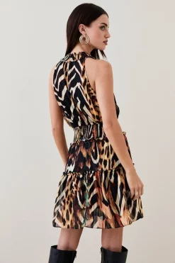Flash Sale โค๏ธ Karen Millen Animal Shirred Halter Woven Mini ๐ Dress ๐งจ 9 Flash Sale โค๏ธ Karen Millen Animal Shirred Halter Woven Mini ๐ Dress ๐งจ -Karen Millen Outlet store bkk05308 animal xl 2