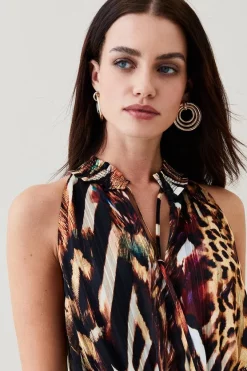 Flash Sale โค๏ธ Karen Millen Animal Shirred Halter Woven Mini ๐ Dress ๐งจ 10 Flash Sale โค๏ธ Karen Millen Animal Shirred Halter Woven Mini ๐ Dress ๐งจ -Karen Millen Outlet store bkk05308 animal xl 4
