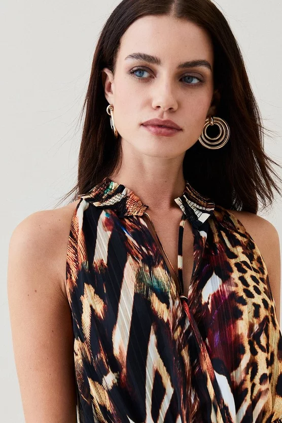 Flash Sale โค๏ธ Karen Millen Animal Shirred Halter Woven Mini ๐ Dress ๐งจ 6 Flash Sale โค๏ธ Karen Millen Animal Shirred Halter Woven Mini ๐ Dress ๐งจ - Image 4