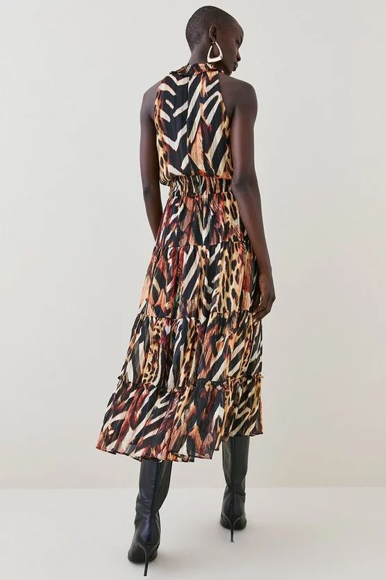 Outlet ๐ Karen Millen Animal Shirred Halter Woven Maxi ๐ Dress ๐ฅ 5 Outlet ๐ Karen Millen Animal Shirred Halter Woven Maxi ๐ Dress ๐ฅ - Image 3