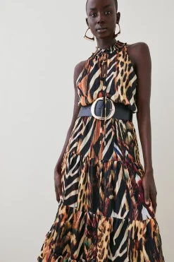 Outlet ๐ Karen Millen Animal Shirred Halter Woven Maxi ๐ Dress ๐ฅ 12 Outlet ๐ Karen Millen Animal Shirred Halter Woven Maxi ๐ Dress ๐ฅ -Karen Millen Outlet store bkk05309 animal xl 4