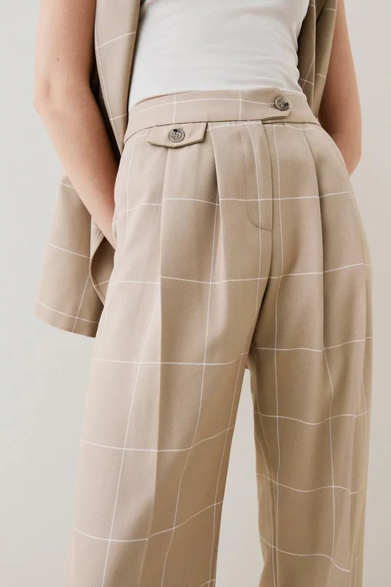 Best Sale โจ Karen Millen Check Wide Leg Pocket Detail Trouser - camel ๐ 4 Best Sale โจ Karen Millen Check Wide Leg Pocket Detail Trouser - camel ๐ - Image 2