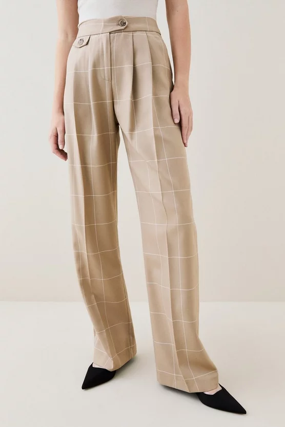 Best Sale โจ Karen Millen Check Wide Leg Pocket Detail Trouser - camel ๐ 5 Best Sale โจ Karen Millen Check Wide Leg Pocket Detail Trouser - camel ๐ - Image 3