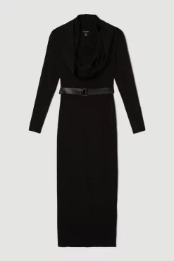 Top 10 🛒 Karen Millen Hooded Knit Midaxi 👗 Dress - black 😍 -Karen Millen Outlet store bkk05335 black xl 3