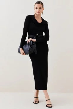 Top 10 🛒 Karen Millen Hooded Knit Midaxi 👗 Dress - black 😍 -Karen Millen Outlet store bkk05335 black xl 4