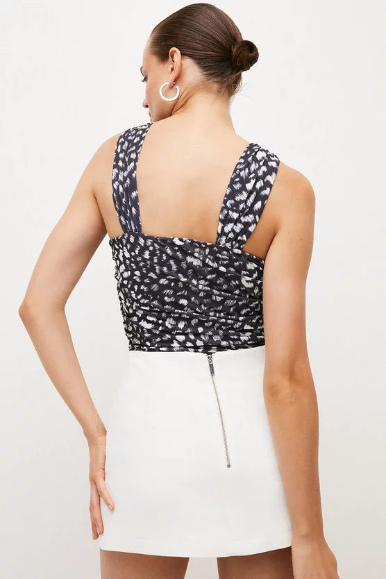 Promo 👏 Karen Millen Animal Print Cut Out Jersey Crepe Top 👍 5 Promo 👏 Karen Millen Animal Print Cut Out Jersey Crepe Top 👍 - Image 3