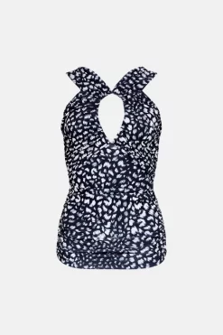 Promo 👏 Karen Millen Animal Print Cut Out Jersey Crepe Top 👍 10 Promo 👏 Karen Millen Animal Print Cut Out Jersey Crepe Top 👍 -Karen Millen Outlet store bkk05423 animal xl 3