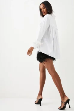 Promo 🔥 Karen Millen Feather Hem Ponte Mini 👗 Skirt ⌛ -Karen Millen Outlet store bkk05462 black xl 4