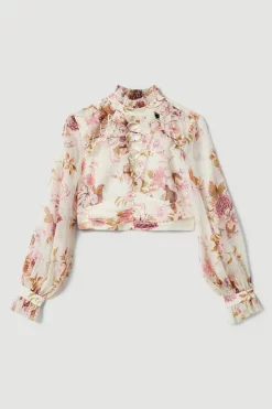 New π― Karen Millen Lydia Millen Floral Ruffle Chiffon Blouse π 14 New π― Karen Millen Lydia Millen Floral Ruffle Chiffon Blouse π -Karen Millen Outlet store bkk05485 floral xl 5