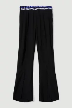 Deals 😀 Karen Millen Jewelled Detail Split Hem Woven Trouser - black 🌟 -Karen Millen Outlet store bkk05578 black xl 3