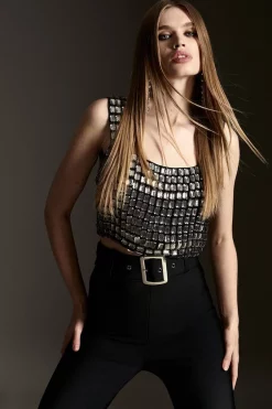 Flash Sale 🎉 Karen Millen Jewelled Detail Woven Bralette ✔️