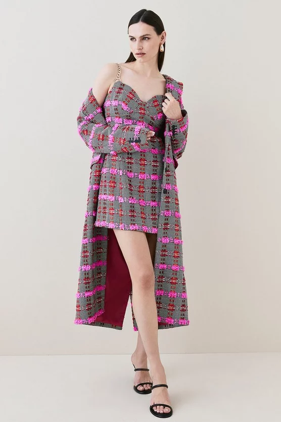 New π Karen Millen Linton Tweed Chain Strap Cami Mini π Dress - pink π₯ 4 New π Karen Millen Linton Tweed Chain Strap Cami Mini π Dress - pink π₯ - Image 2