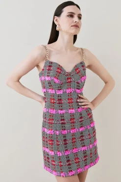 New π Karen Millen Linton Tweed Chain Strap Cami Mini π Dress - pink π₯ 11 New π Karen Millen Linton Tweed Chain Strap Cami Mini π Dress - pink π₯ -Karen Millen Outlet store bkk05586 pink xl 2