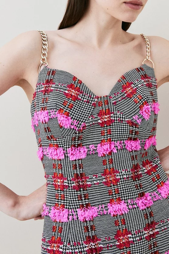 New π Karen Millen Linton Tweed Chain Strap Cami Mini π Dress - pink π₯ 6 New π Karen Millen Linton Tweed Chain Strap Cami Mini π Dress - pink π₯ - Image 4