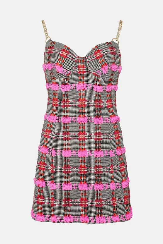 New π Karen Millen Linton Tweed Chain Strap Cami Mini π Dress - pink π₯ 7 New π Karen Millen Linton Tweed Chain Strap Cami Mini π Dress - pink π₯ - Image 5
